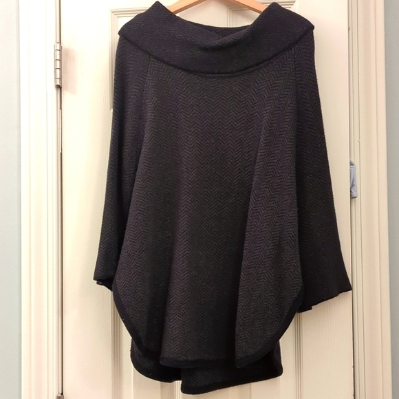 Loft Outlet Sweater Cape Cowl neck Size XS/S Charcoal Gray - Picture 1 of 5